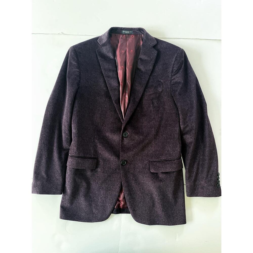 John Varvatos U.S.A. Bedford Sport Blazer Coat Men 42R Purple Slim Fit Velvet